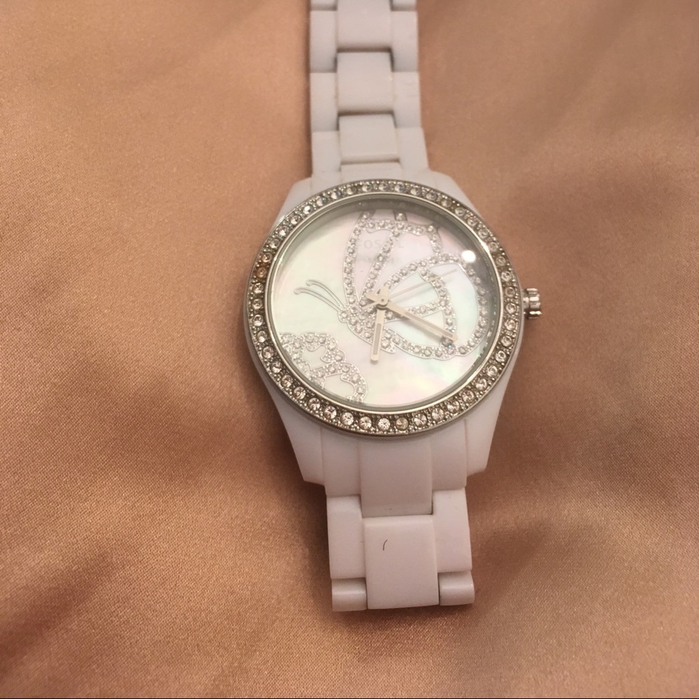 Fossil White Butterfly Watch